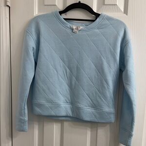 Light Blue Quilted Sweatshirt